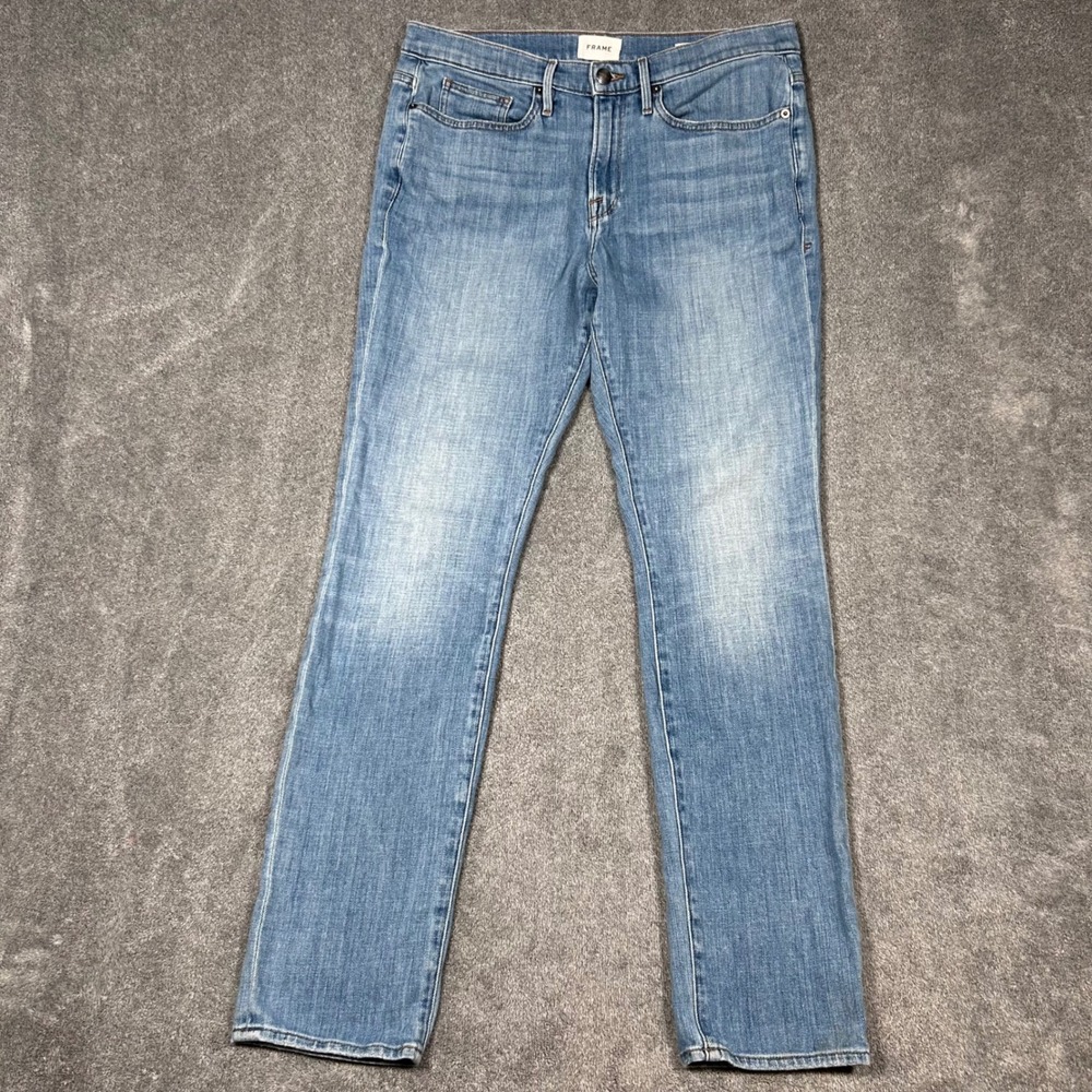 Frame L Homme Skinny Jeans Mens 32x31 Noland Light Blue LMHK0467 Denim Pants